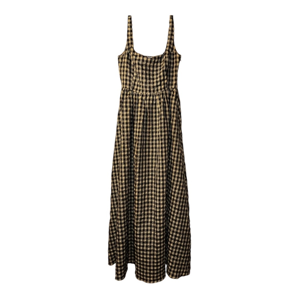 Princess Polly Black and Tan Checkered Maxi Dress